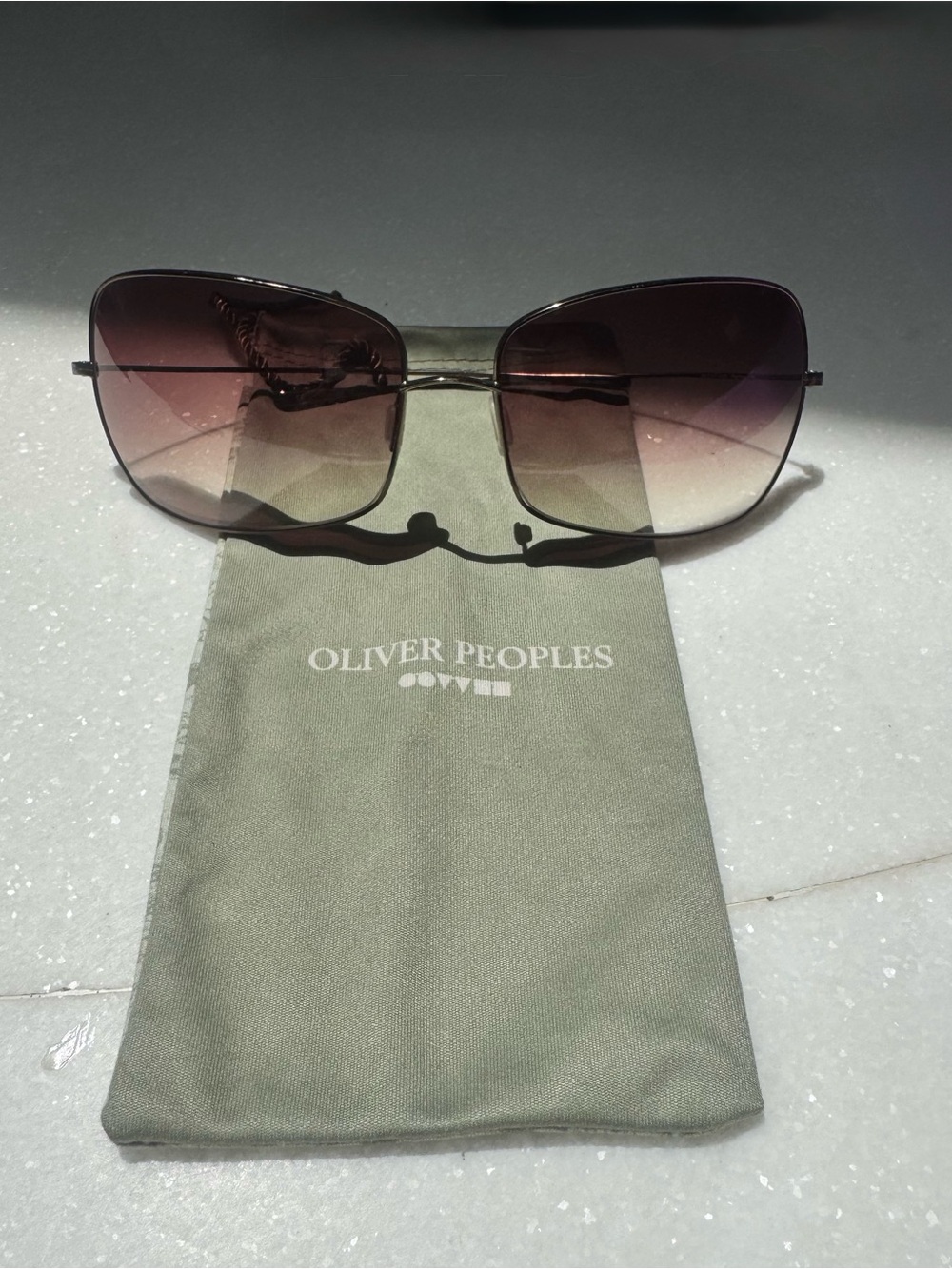 Oliver Peoples Metal Aviator Sunglasses - Brown Gradient Lenses